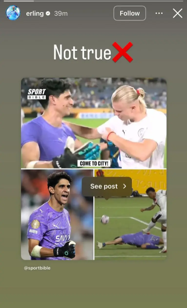 هالاند يكشف حقيقة الحوار الذي دار بينه وبين "بونو"