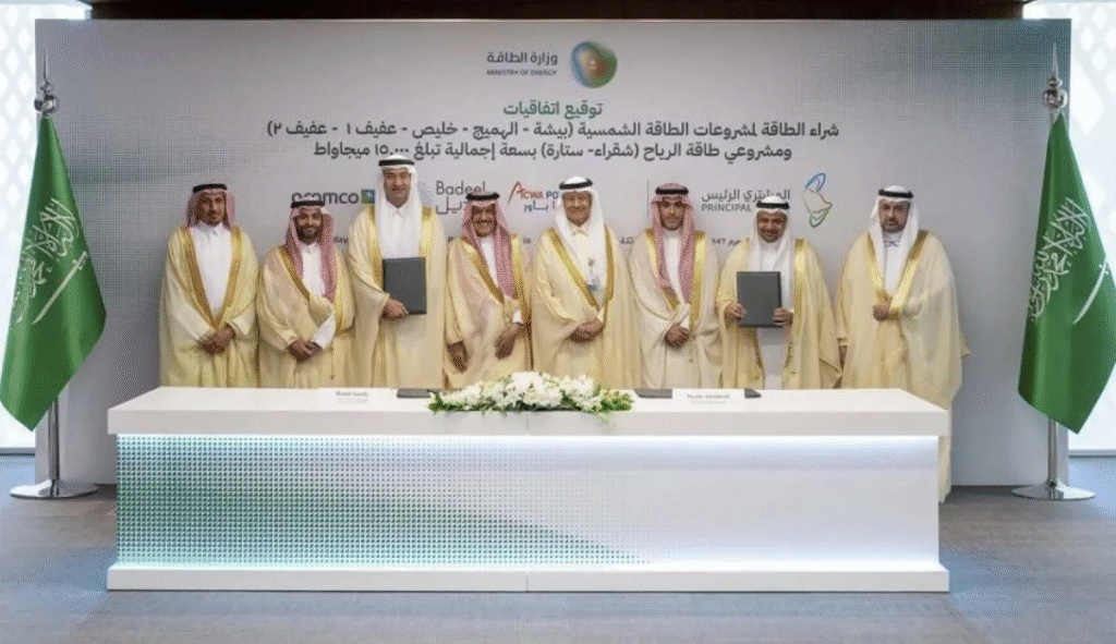 السعودية توقّع 7 اتفاقيات جديدة للطاقة المتجددة باستثمارات تتجاوز 31 مليار ريال