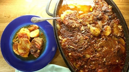 طاجن البطاطس باللحمة