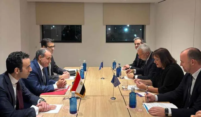 وزير الخارجية المصري يبحث مع مفوضة الاتحاد الأوروبي للمتوسط تعزيز الشراكة وتطورات القضايا الإقليمية
