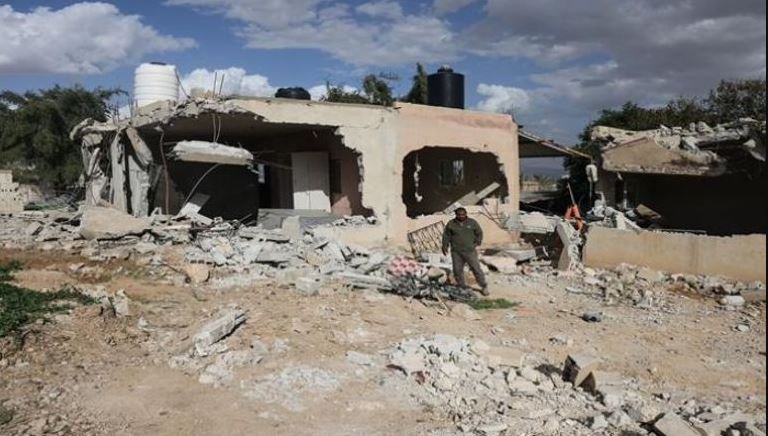 منزل فلسطيني مهدم في الضفة الغربية